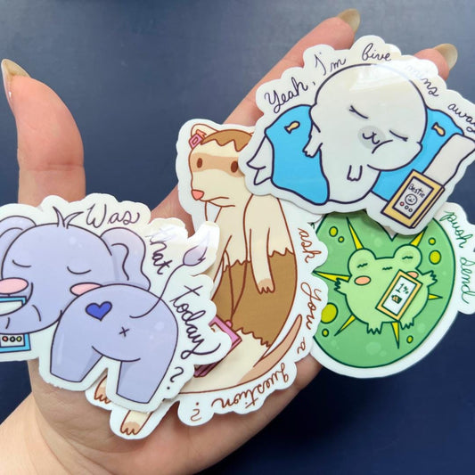 Sassy Anxiety Cell Phone Animal Stickers