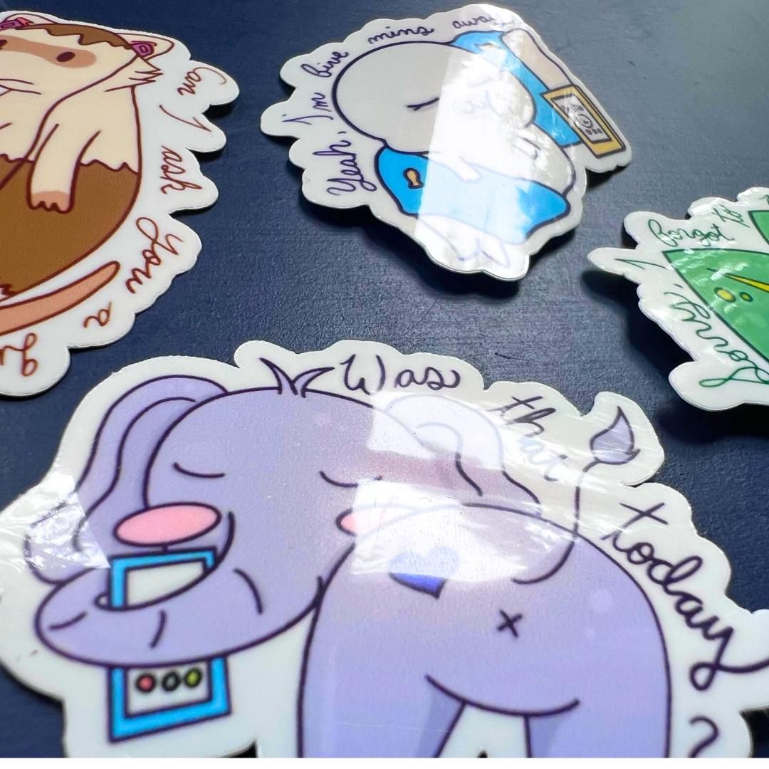 Sassy Anxiety Cell Phone Animal Stickers