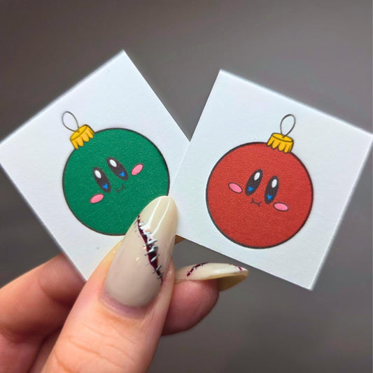 Kirby Ornament Holiday Mini Gift Note Cards