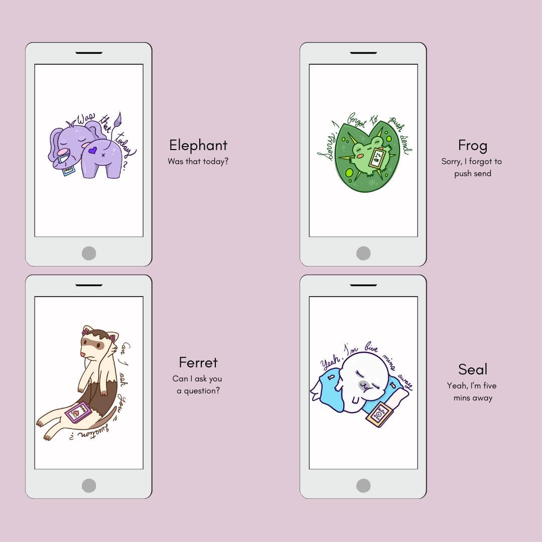 Sassy Anxiety Cell Phone Animal Stickers