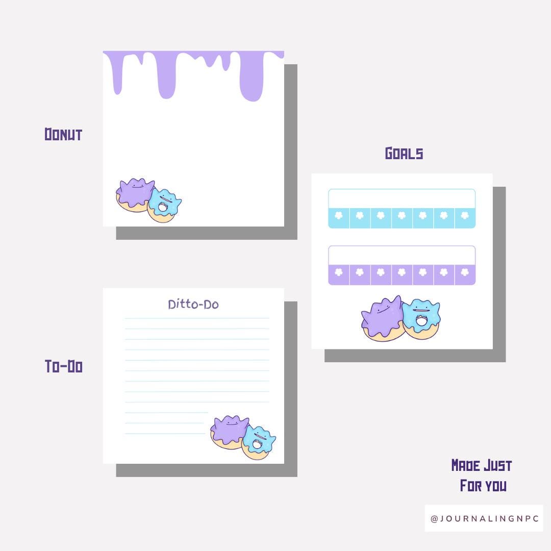 Ditto Donut Pokémon Notepad