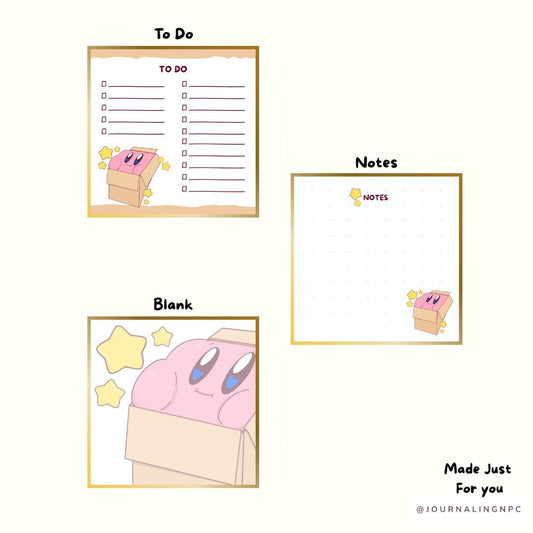 Kirby Dreamland Star Square Notepad