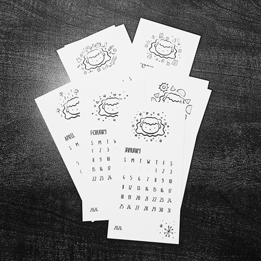 2026 Mini Photocard Calendar Sheep Coloring Book