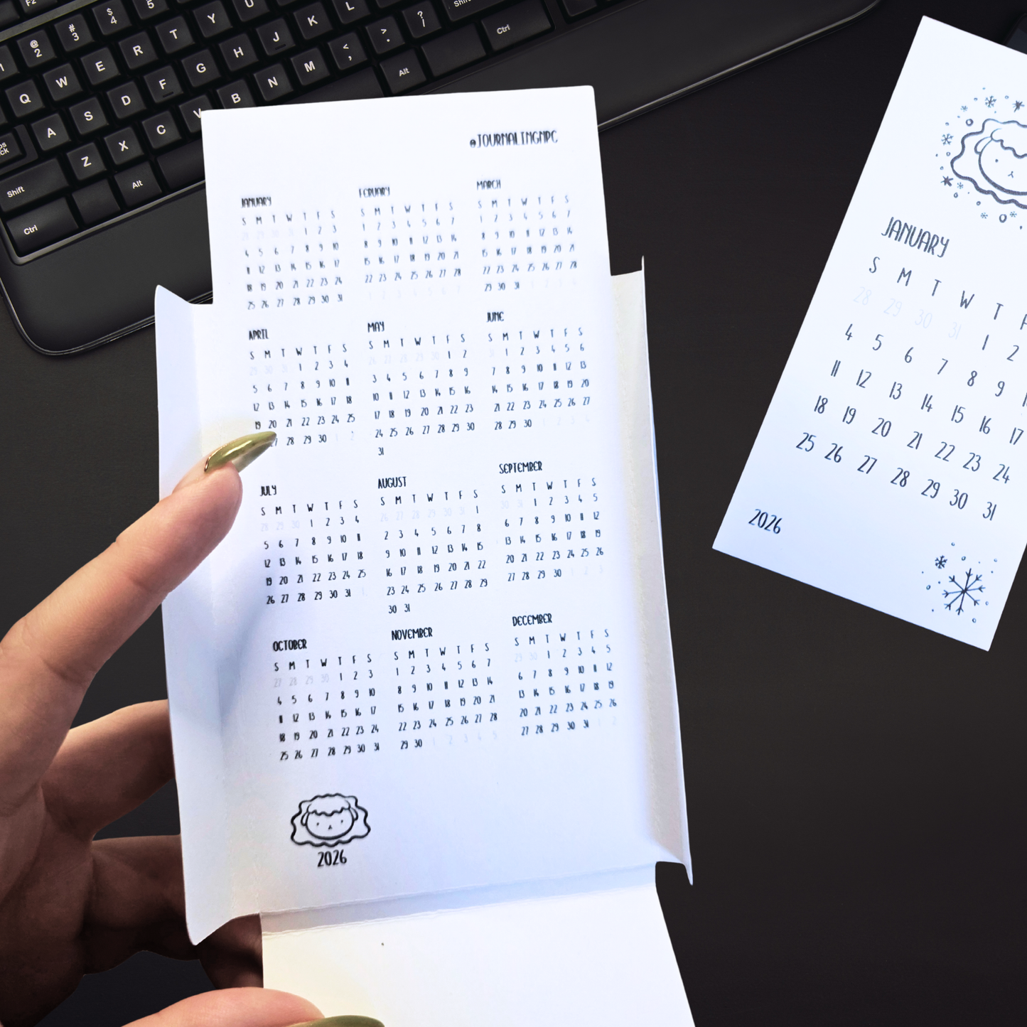 2026 Mini Photocard Calendar Sheep Coloring Book