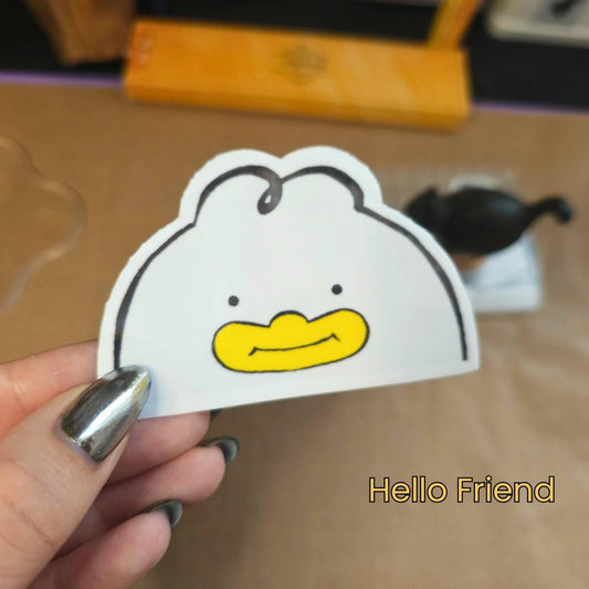 Kpop Demon Hunter Chris Seagull, Jinu + Rumi, Hello Friend, Save the Date Sticker