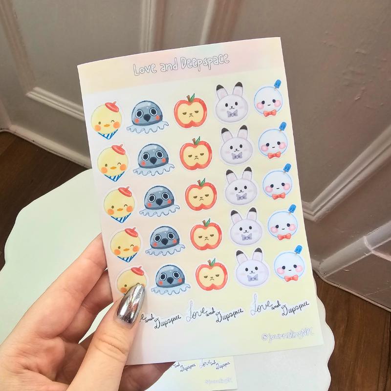 Love and Deepspace Emoji Mascot Journaling Sticker Sheet
