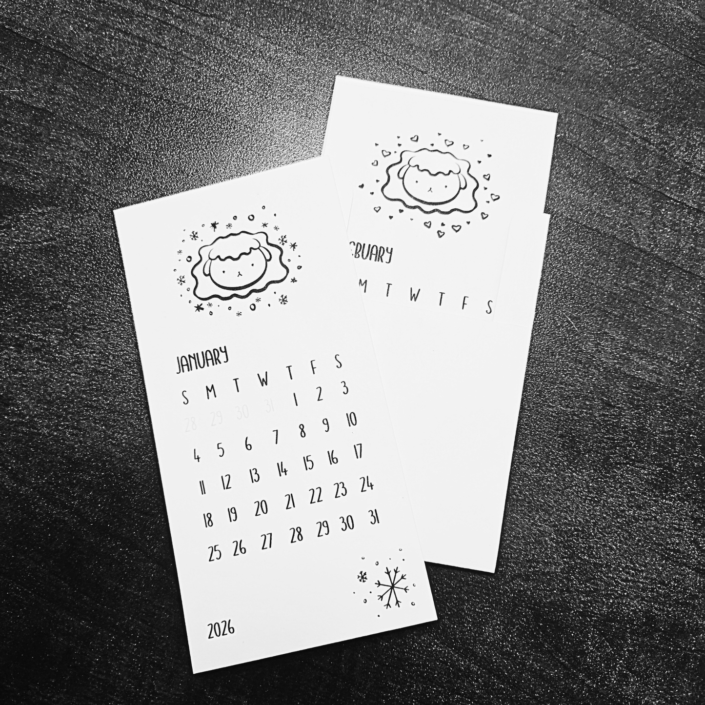 2026 Mini Photocard Calendar Sheep Coloring Book