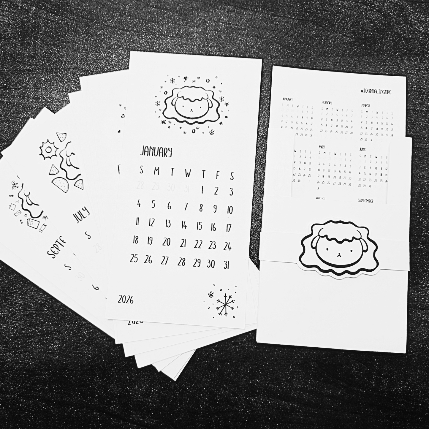 2026 Mini Photocard Calendar Sheep Coloring Book