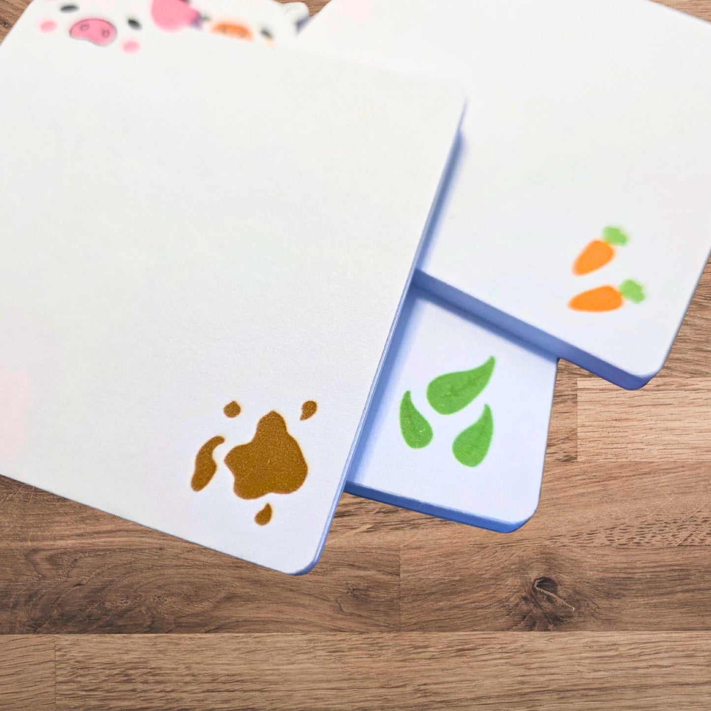 Adorable Animal Notepad, Pig, Capybara, Bunny Die‑Cut Faces Blank Writing