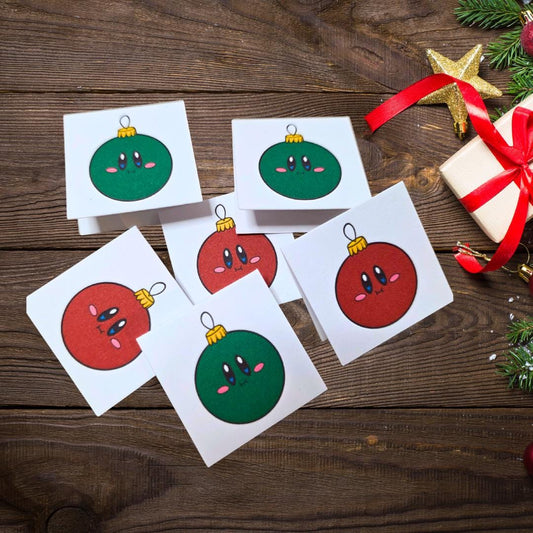 Kirby Ornament Holiday Mini Gift Note Cards